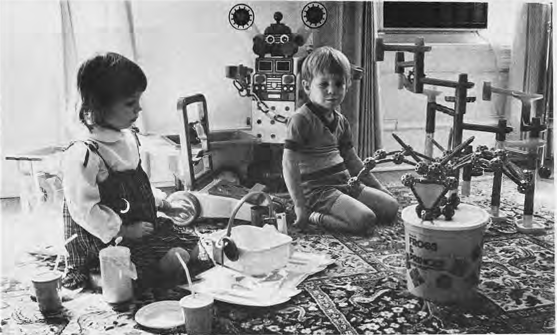 Children playing with educational toys.