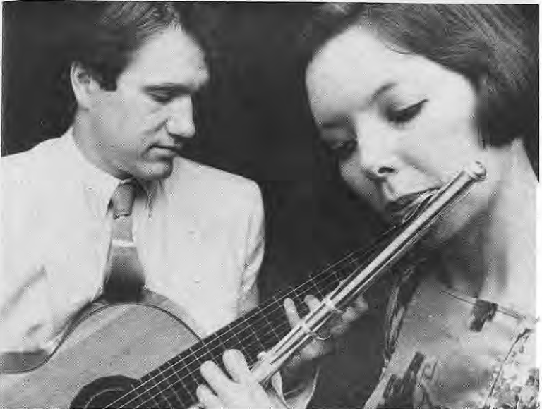 Guitarist Benjamin Verdery and flutist Rie Schmidt.