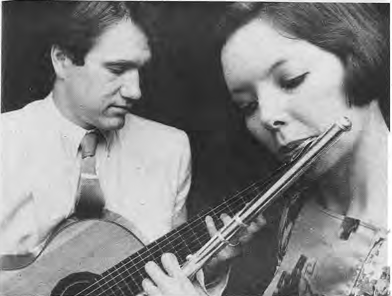 Guitarist Benjamin Verdery and flutist Rie Schmidt.