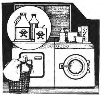 Original drawing of poisonous household substances.
