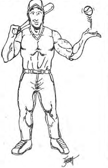 Original cartoon accompanying the Beagles softball report.