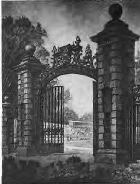 Francis Field gate, Washington University, charcoal on board by Hugh Ferris, 1904, from The Architect’s Mark.