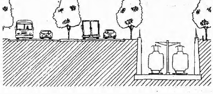 Below-grade cross section — original Cross-County MetroLink planning diagram. Source: Bi-State Development Agency.