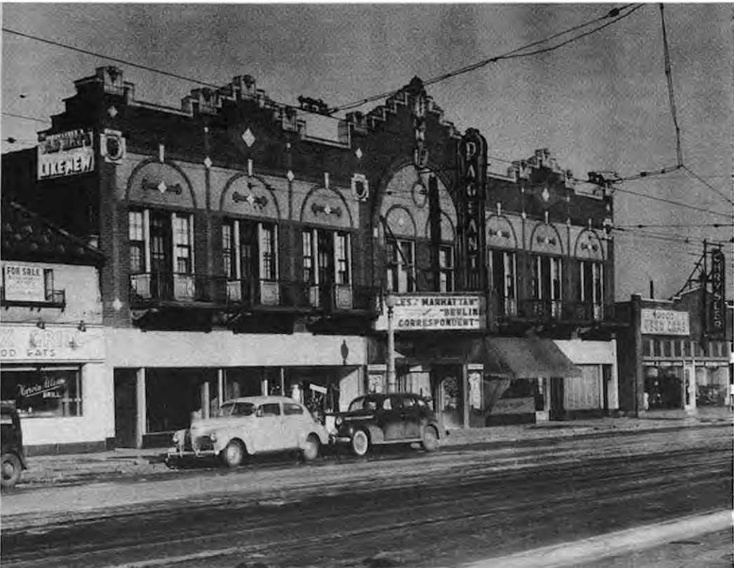 The original Pageant Theater at 5841–5855 Delmar in 1942. Photo from the St. Louis Post-Dispatch, provided by Joe Edwards.