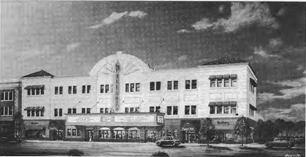 Proposed Pageant building. Original architectural rendering; designer not credited.