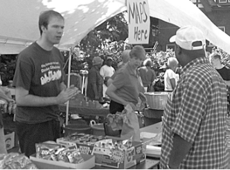 Tim Schoemehl at the food booth.