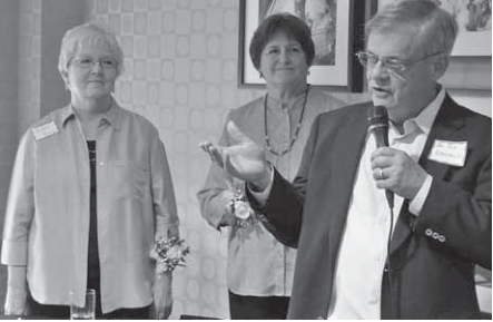 Jo Ann Vatcha and Marj Weir with Dr. Robert Archibald, President of the Missouri History Museum.