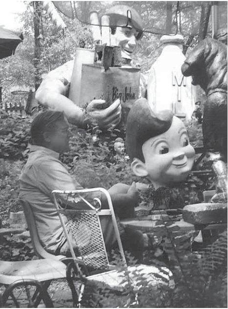 Bill Christman in his garden. Photographer not separately credited.