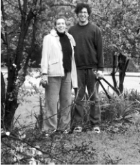 Nicole Blumner and Warren Rosenblum trim trees and bushes at Westminster and Washington pocket parks. Photographer not credited.