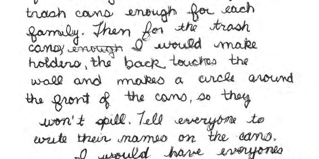 Original handwritten neighborhood-improvement contest entry signed Debbie Wilmering.