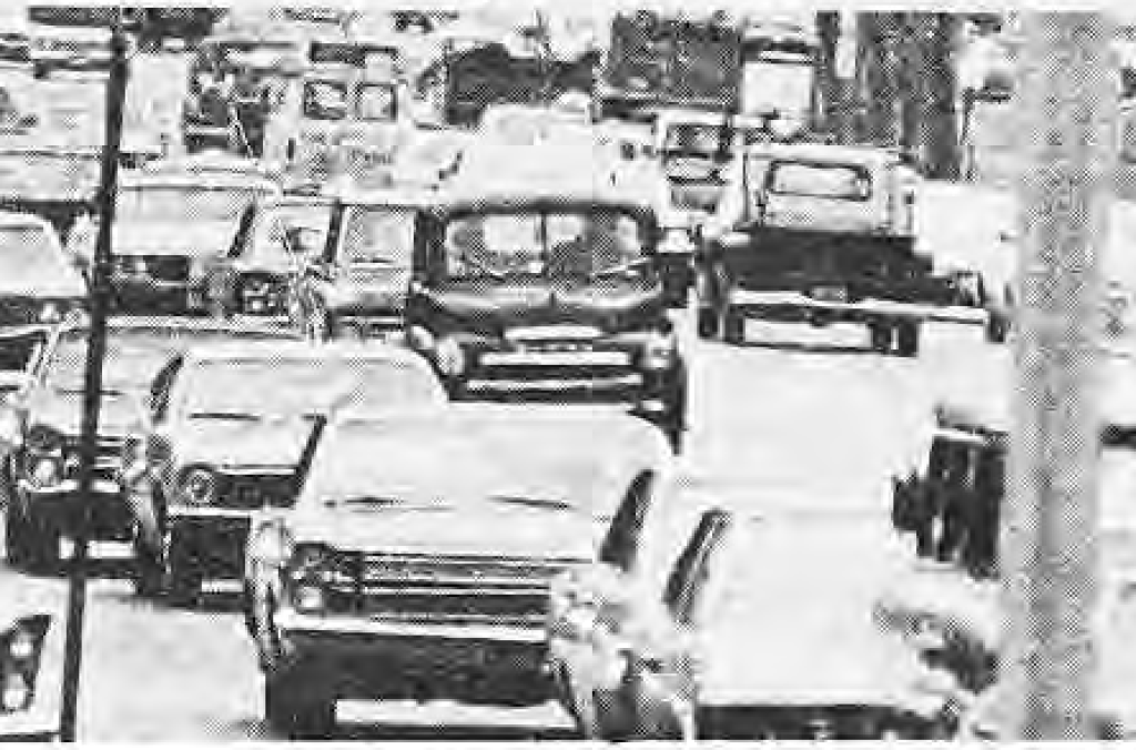 Traffic on Skinker during the late evening rush, photographed by Sue Johnson.