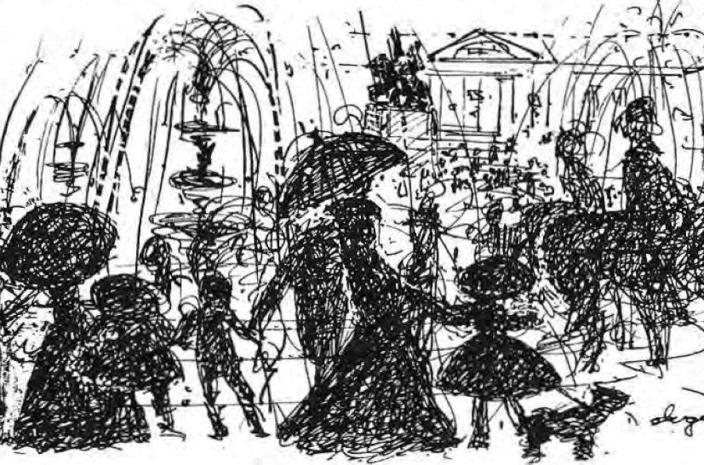 Original illustration accompanying History of Skinker DeBaliviere Area Is Rich and Colorful.