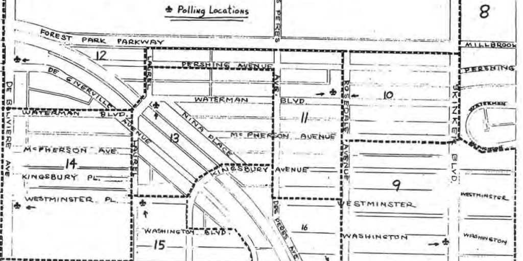 Precinct map accompanying October 1970 polling locations.